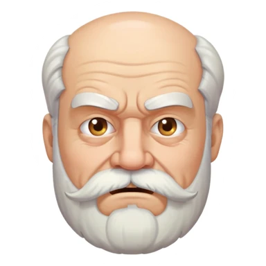 old angry man with beard and mustache sticker
