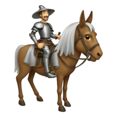 Don Quixote on a donkey sticker