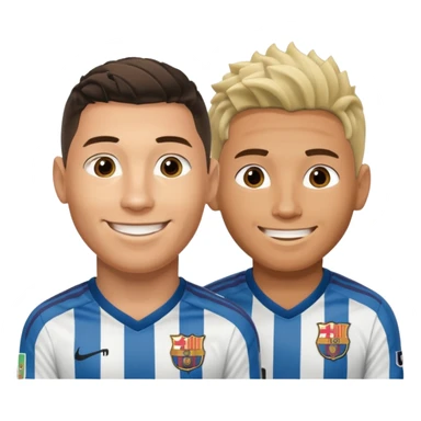 Prime noodle hair ronaldo and prime 2012 messi Smiling in one Photo and make it realistic  sticker