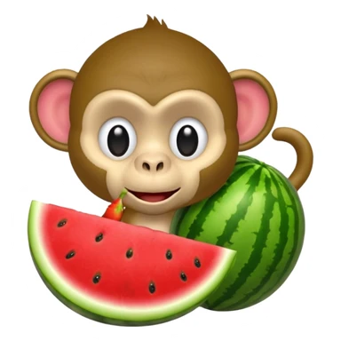 Monkey eating a watermelon  sticker