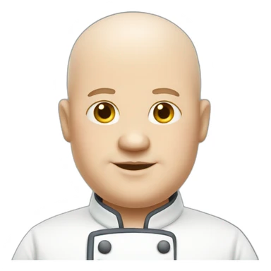 Chubby white bald chef sticker