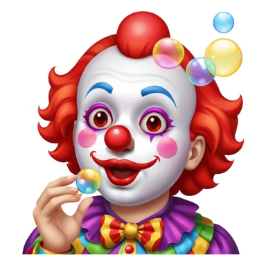 bright clown with soap bubbles sticker