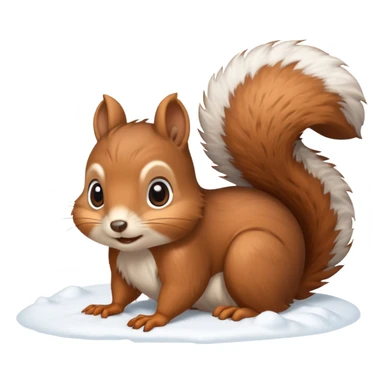 squirrel poking its head out snow sticker