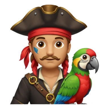 pirate and parrot sticker