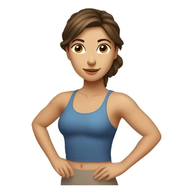 Brunette tan girl with hazel eyes doing Pilates  sticker