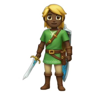 Link from Zelda but with black skin color sticker