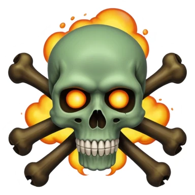 a poisonous cloud of gas, dark swamp color, with an image of a skull and two crossed bones behind the skull sticker