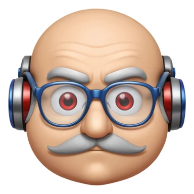 Dr. Robotnik from the Sonic the Hedgehog movie with glasses sticker