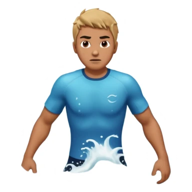 man standing in ocean waves, water splashing around him, determined expression, dynamic sea motion, cinematic ocean vibe, 3D cartoon style, mobile game icon style, clean background, no text, no watermark
  sticker