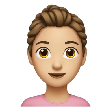 Girl with brown hair and ponytail sticker