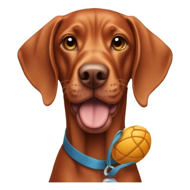 Viszla with toy in mouth  sticker