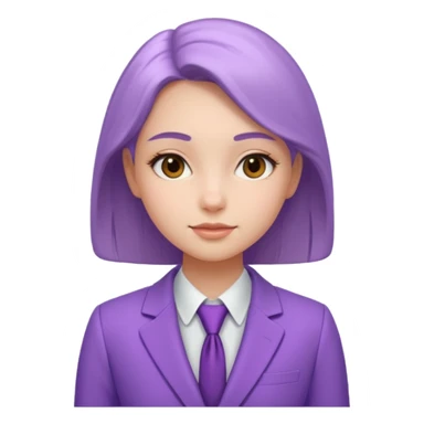 lavender-purple girl's Suit, smooth rounded neckline, simple design, glossy surface, plain background. Negative: Girls, only suit. sticker