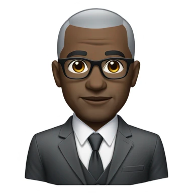 deon sanders with small round face and suit and glasses and buzz cut and small eyes and over 50 small gray bearded receding hairline and small black eyes and wrinkled forehead sticker