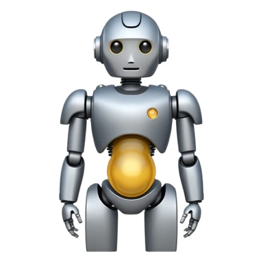 Pregnant male robot. Profile view. Facing left. 2 dimensional emoji style. As though it was made with microsoft paint. sticker
