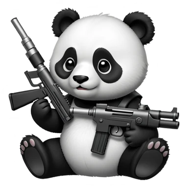 Panda holding a machine gun And a vape￼ sticker
