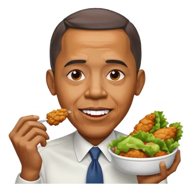 Obama eating fried chicken sticker
