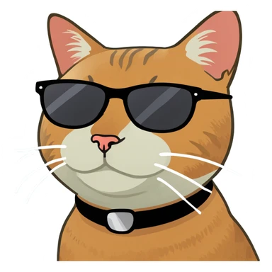 Cat with sunglasses sticker