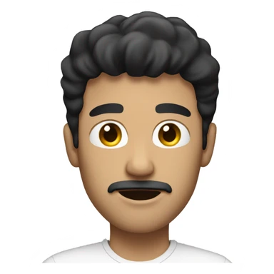 white man with black hair and no facial hair filming videos with camera sticker