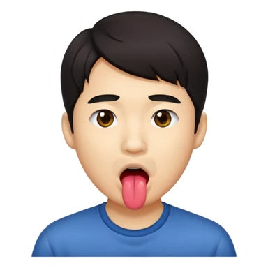 An Asian guy sticking out his tongue  sticker