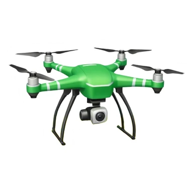 Agriculture drone sticker, spraying crops from above, green and yellow color, simple flat vector illustration, white outline, transparent background sticker