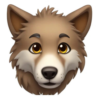 Brown cute Wolf furry sticker