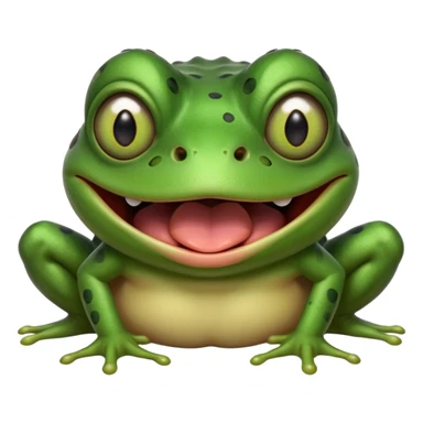 Awesome human frog with wicked big eyeballs and tongue out laughing sticker