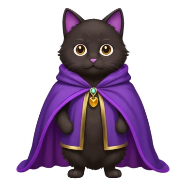 wblack cat in purple cloak sticker