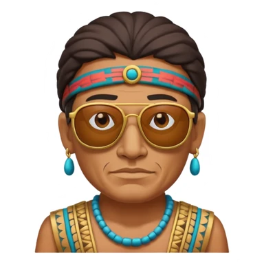 handbok ancient mayan man with sunglasses sticker