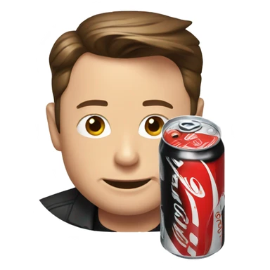 elon musk with coke can sticker