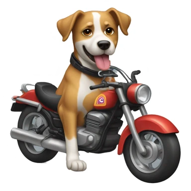 perro en moto sticker