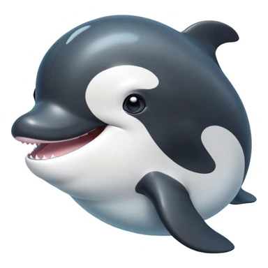 Cute, Disney-style black and white pilot whale  sticker