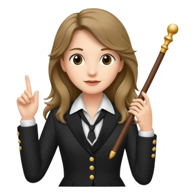 long haired Female music conductor sticker