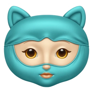 Silk Sleeping mask of  turquoise color sticker