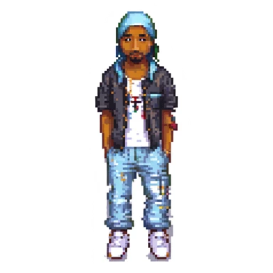 2Pac в полный рост, no background sticker