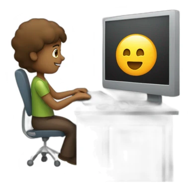 a person is working at a computer sticker