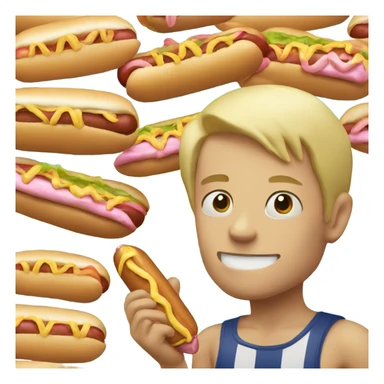 Gay Blonde boy eating hotdog at beach sticker