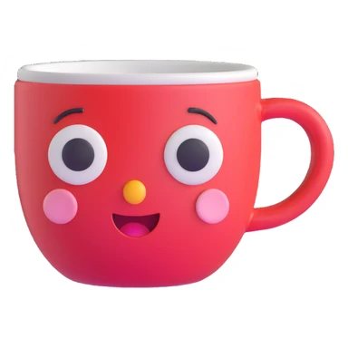 coffee mug with a cute face sticker