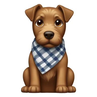 Brown terrier with white plaid bandana sticker