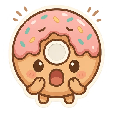 Chibi Donut Shocked sticker