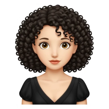 black dress curly hair sticker