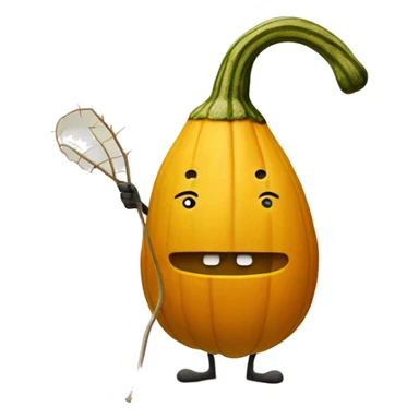 a squash with stick figure arms and legs and a smiley face  sticker