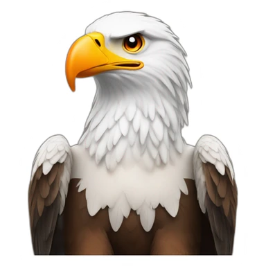 Eagle With orange and white head color sticker