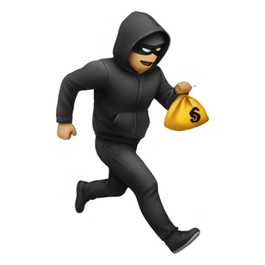 thief running to the bank sticker