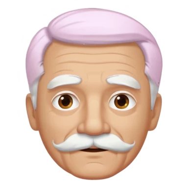 old guy with funny hair and brown shades and pink mustache sticker