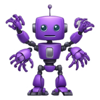 purple robot with many arms sticker