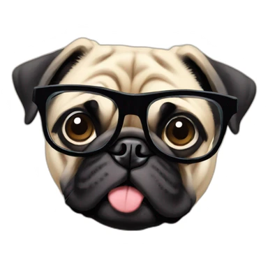 pug-with-glasses sticker