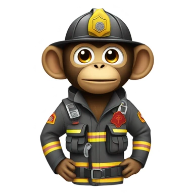Monkey firefighter with air pack sticker