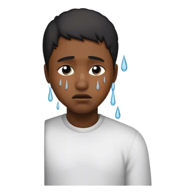 Black Crying Sliding down the wall  sticker