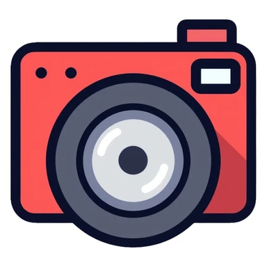 red minimalist camera sticker