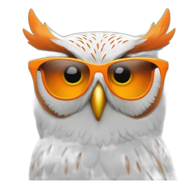Cool Owl in cool orange sunglasses sticker